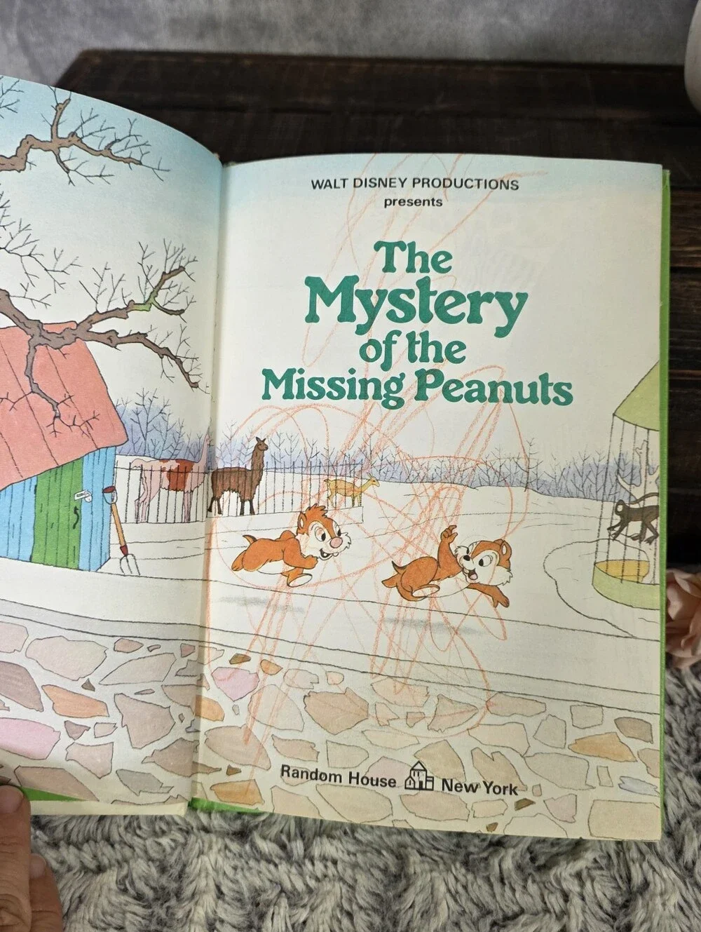 Vintage Disney Kids Book The Mystery of the Missing Peanuts 1970s Hardcover